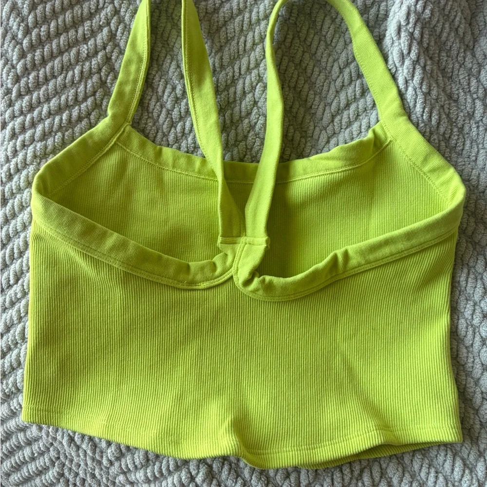 FP Movement by Free People Neon Yellow Ribbed Crop Tank - Picture 4 of 4